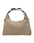 Gucci Brown Monogram Horsebit Hobo 115867467891, front view